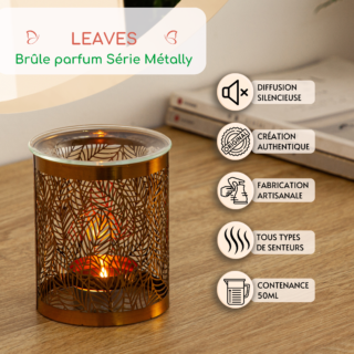 Brûle parfum Série Métally Leaves