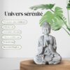 Statuette Bouddha Grise Méditation 1 – Image 2