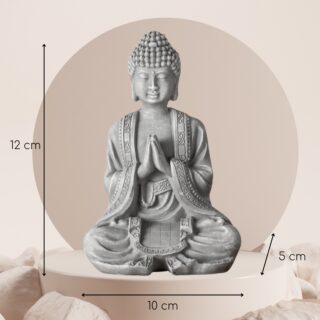 Statuette Bouddha Grise Méditation 1
