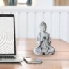 Statuette Bouddha Grise Méditation 1 – Image 6