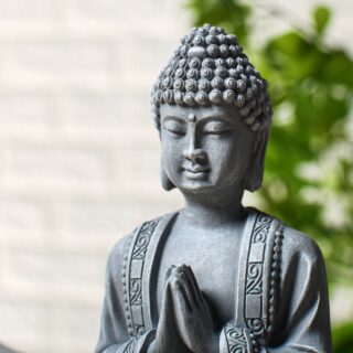 Statuette Bouddha Grise Méditation 1 – Image 7