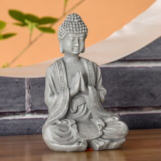 Statuette Bouddha Grise Méditation 1 – Image 9