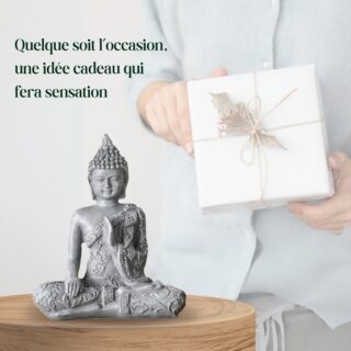 Statuette Bouddha Grise Méditation 2