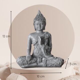 Statuette Bouddha Grise Méditation 2