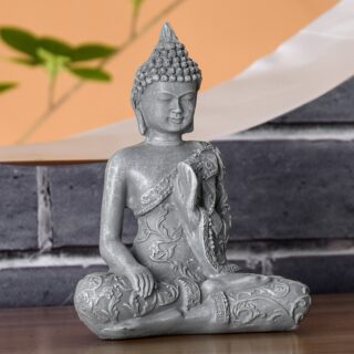 Statuette Bouddha Grise Méditation 2