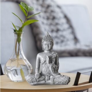Statuette Bouddha Grise Méditation 2 – Image 8