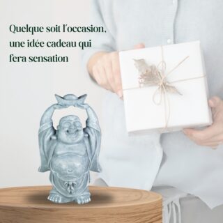Statuette Bouddha Rieur Grise