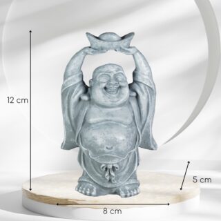 Statuette Bouddha Rieur Grise