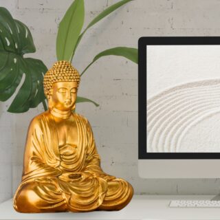 Statue Bouddha Méditation Or – Image 12