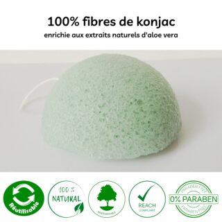 Éponge Konjac Pour Visage à l’Aloe Vera