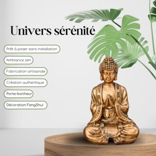 Statuette Bouddha Dorée Méditation 3