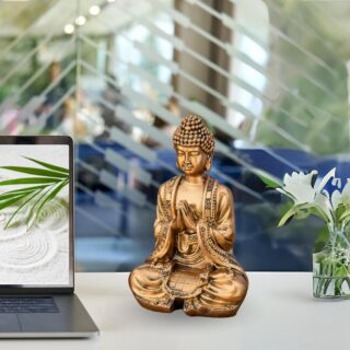 Statuette Bouddha Dorée Méditation 3 – Image 11