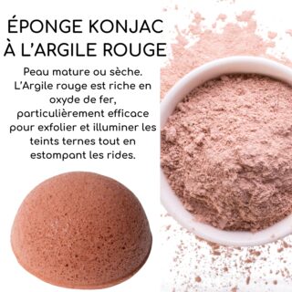 Éponge Konjac Pour Visage à l’Argile Rouge