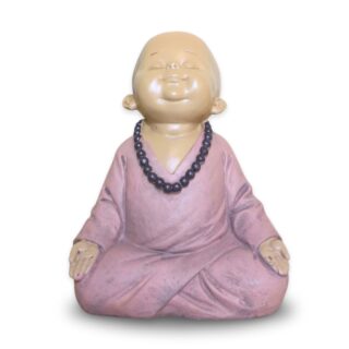 Statuette Bouddha Bébé Rose en Méditation