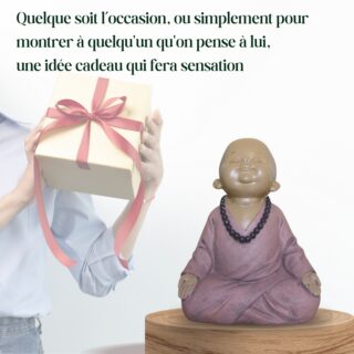 Statuette Bouddha Bébé Rose en Méditation
