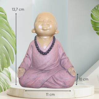 Statuette Bouddha Bébé Rose en Méditation