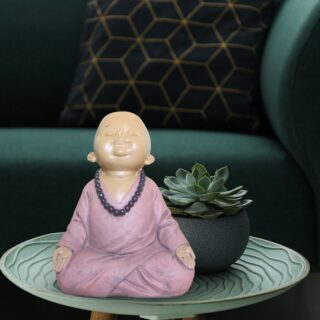 Statuette Bouddha Bébé Rose en Méditation – Image 7