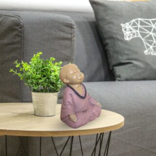 Statuette Bouddha Bébé Rose en Méditation – Image 8