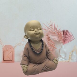 Statuette Bouddha Bébé Rose en Méditation – Image 9