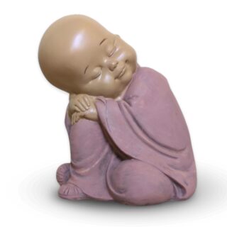 Statuette Bouddha Bébé Rose en Réflexion
