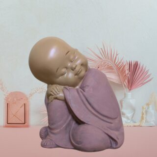 Statuette Bouddha Bébé Rose en Réflexion – Image 8
