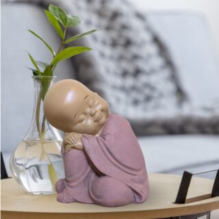 Statuette Bouddha Bébé Rose en Réflexion – Image 10