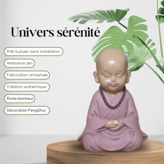 Statuette Bouddha Bébé Rose en Prière