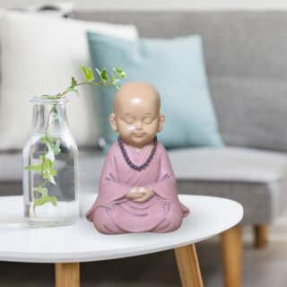 Statuette Bouddha Bébé Rose en Prière – Image 6