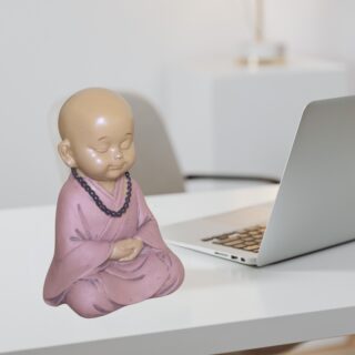 Statuette Bouddha Bébé Rose en Prière – Image 7