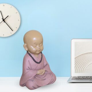 Statuette Bouddha Bébé Rose en Prière – Image 8