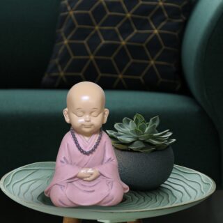 Statuette Bouddha Bébé Rose en Prière – Image 9