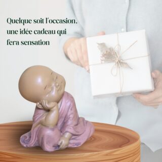 Statuette Bouddha Bébé Rose Tête Posée
