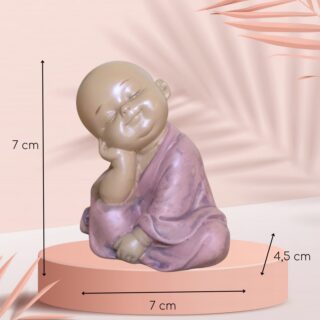 Statuette Bouddha Bébé Rose Tête Posée