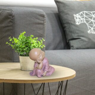 Statuette Bouddha Bébé Rose Tête Posée – Image 9