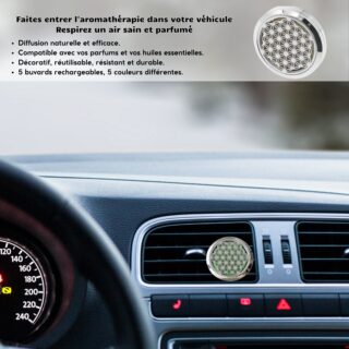 Diffuseur Voiture Clip’Arôme – Fleur de Vie