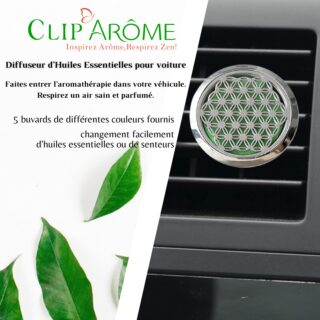 Diffuseur Voiture Clip’Arôme – Fleur de Vie