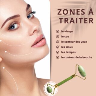 Set 2 Masseurs Visage en Pierre de Jade – Vert