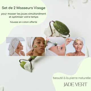 Set 2 Masseurs Visage en Pierre de Jade - Vert – Image 8