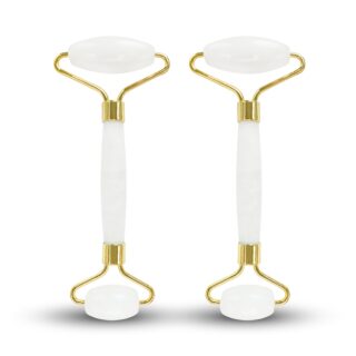 Set 2 Masseurs Visage en Pierre de Jade – Blanc
