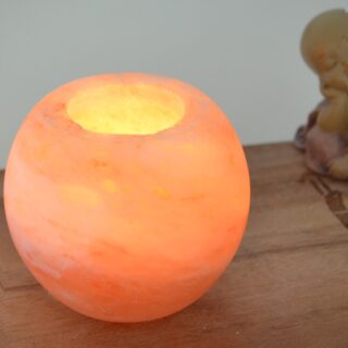 Bougeoir en Cristal de Sel Himalaya Sphère 900g – Image 6