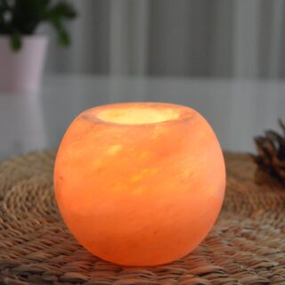 Bougeoir en Cristal de Sel Himalaya Sphère 900g – Image 7