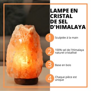 Lampe USB en Cristal de Sel d’Himalaya Rock