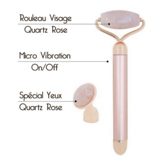Masseur Visage Électrique Quartz Rose