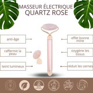 Masseur Visage Électrique Quartz Rose