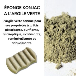 Éponge Konjac XL Corps à l’Argile Verte