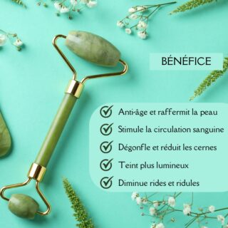 Masseur Visage en Pierre de Jade – Vert