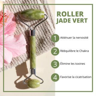 Masseur Visage en Pierre de Jade – Vert