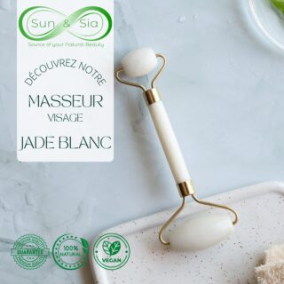 Masseur Visage en Pierre de Jade – Blanc