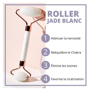 Masseur Visage en Pierre de Jade – Blanc