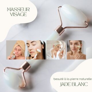 Masseur Visage en Pierre de Jade - Blanc – Image 8